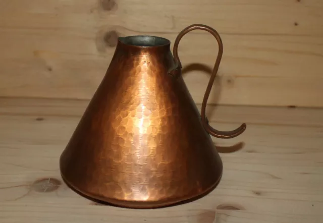 Vintage hand made wrought copper pitcher jug