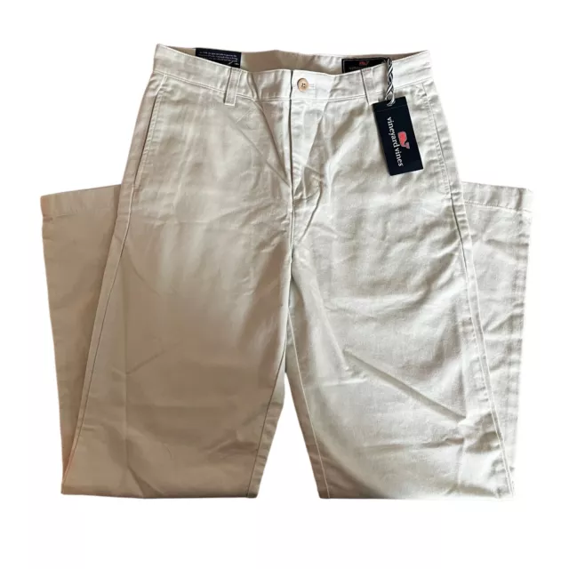 NWT Vineyard Vines STONE Khaki Classic Fit Club Pants Boys Youth Size 18 $49.50