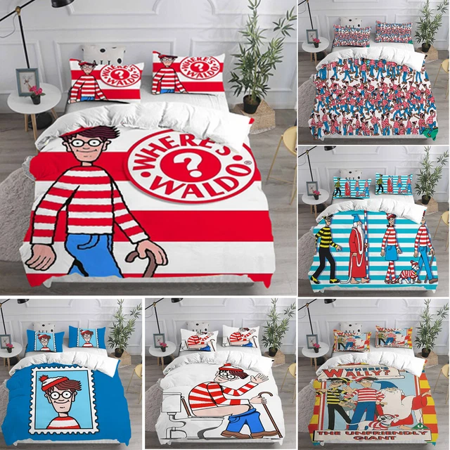 Where's Wally Waldo 3D Duvet Cover Bedding Set Pillowcase Quilt Single Double
