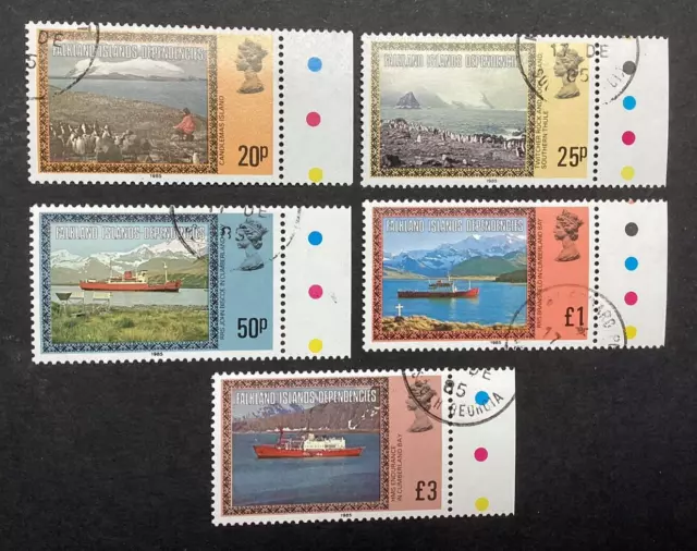 FALKLAND ISLANDS DEPENDENCIES. 1985 imprint DEFINITIVE set of 5, FU. SG 148-152