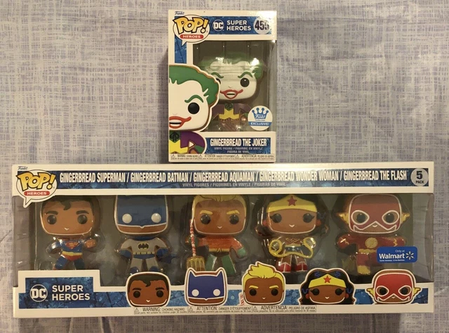 NEW 2022 Funko Heroes: DC  Gingerbread 5 Pack WALMART EXCLUSIVE WITH JOKER VHTF