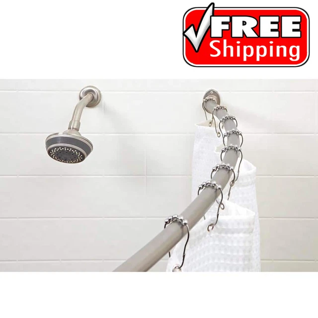 Curved Wall Mounted Rod in Satin Nickel
