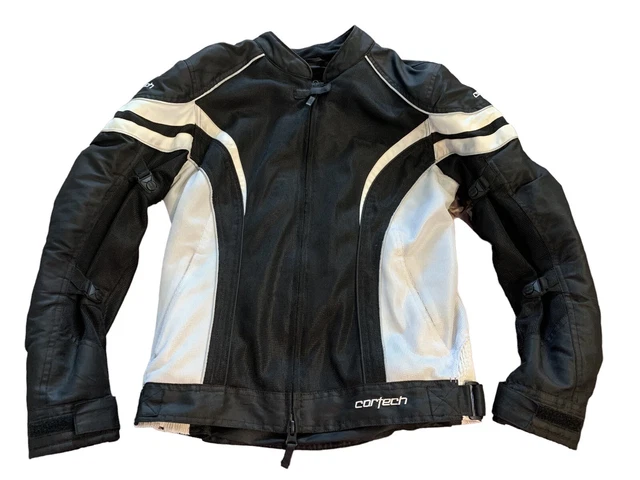 Cortech LRX AIR 2.0 Black/White Motorcycle Jacket Women's Size Med Tall