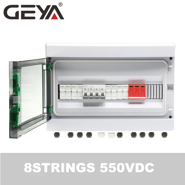 Solar PV Combiner Box Plastic 15A 4strings 1000VDC Circuit Breaker Solar Panel
