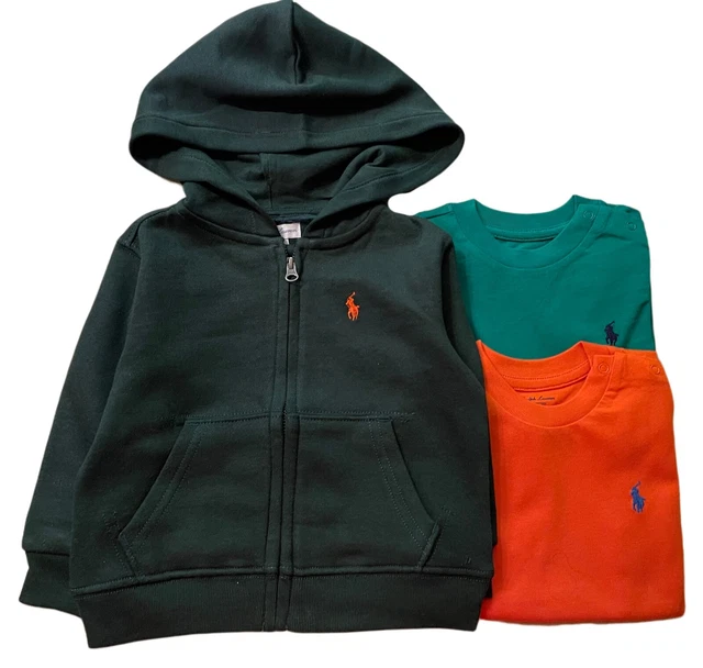 Felpa con cappuccio Ex Ralph Lauren bambini bambini felpa con cappuccio set età 24m 3 pz