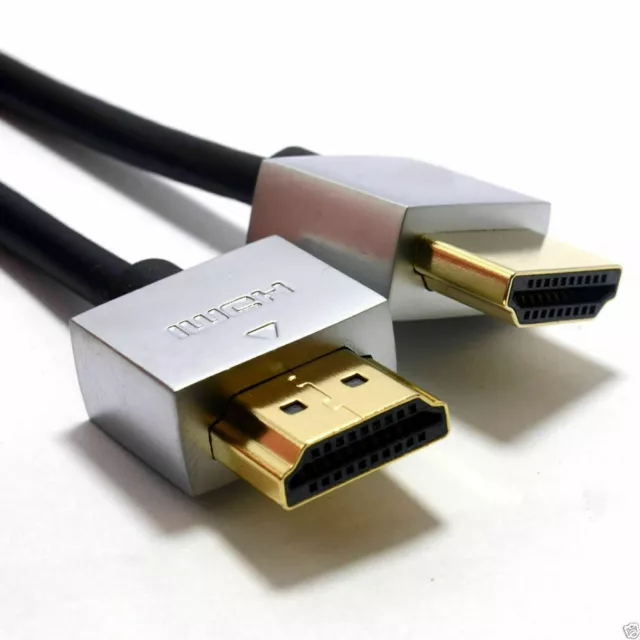 Cable HDMI ultra delgado para computadora portátil a TV de alta calidad extremos metálicos/enchapado en oro