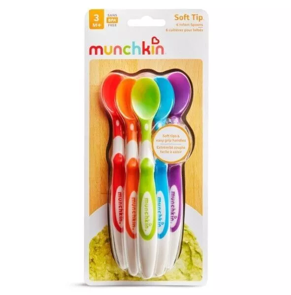 Munchkin Soft Tip Infant Spoons 6 Pack Multicoloured 4M+ BPA Free