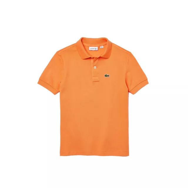 Lacoste Kids Regular Fit Petit Pique Orange, Youth Size 8A/8YR, PJ2909-NPB