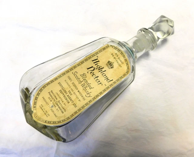 VTG 1957 HIGHLAND Nectar Scotch Whisky Decanter Bottle & Stopper