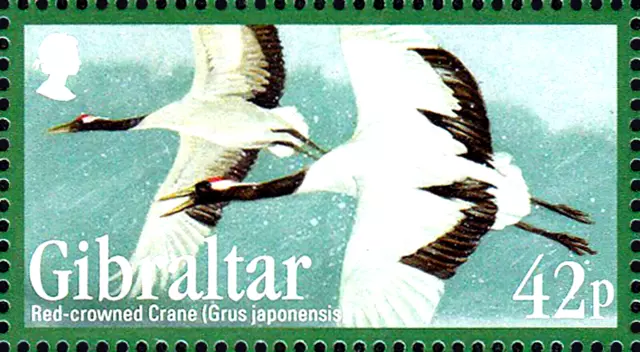 MNH Tier Wildtier Vogel Kranich Mandschurenkranich Rotkronenkranich Asien / 43