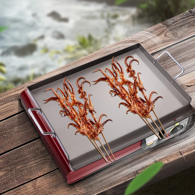 13"×17" Stainless Rectangular Flat Top BBQ Cooking Griddle Grill Baking Plate US