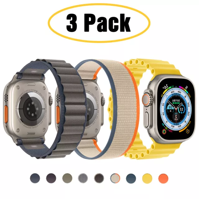 3PACK Ocean Band Trail Alpine Loop for Apple Watch 9 8 7 6 SE 44/45/49mm Ultra 2