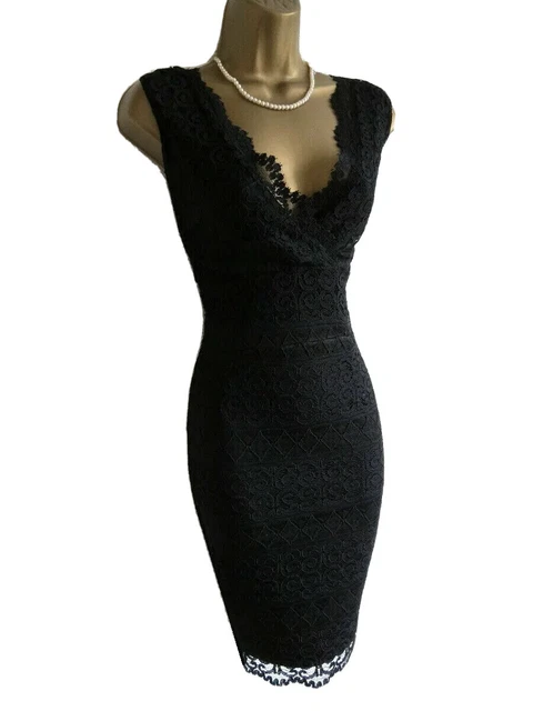 LIPSY BLACK SOFT Faux Leather Dress 12 UK Party Sexy Vamp Occasion Evening  Zip 32.99 - PicClick UK