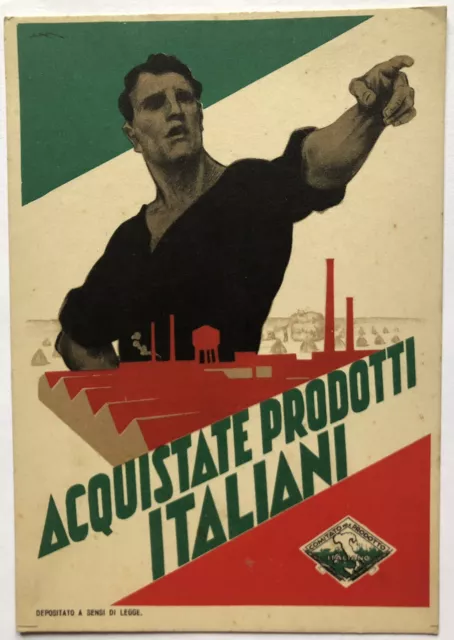 Cartolina Pubblicitaria Comitato prodotto italiano-Roma Piazza Venezia P T16