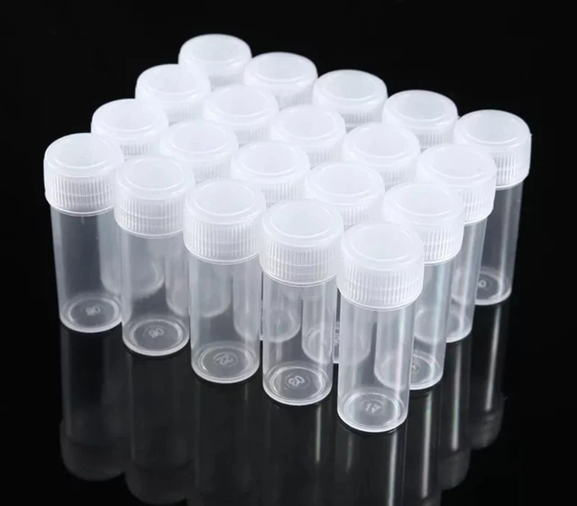 40pcs Plastic Bottle 5 ml Test Tubes 14x40mm