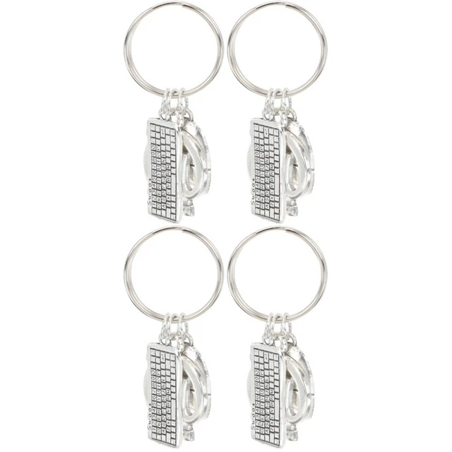 keychain funny key holder 4 pièces Robuste Décoratif Clavier en forme Vintage Ro