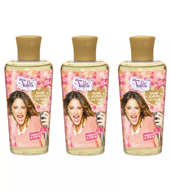 3pz DISNEY VIOLETTA Bagno Schiuma Gold Vanilla limited edition 300ml NUOVO