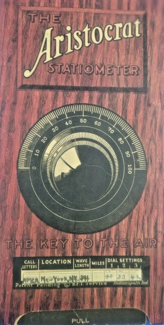 early radio advertising Aristocrat Stationmeter pull down menu stations call #s