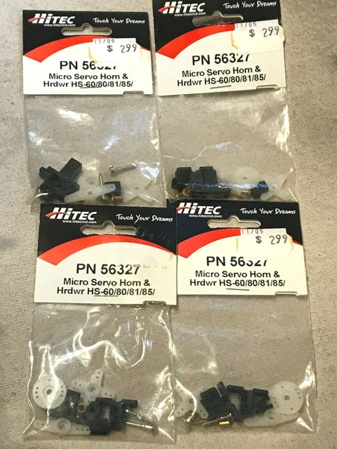 4 HiTec 56327 Micro Splined Horn Hardware Sets HS 60 80 81 85