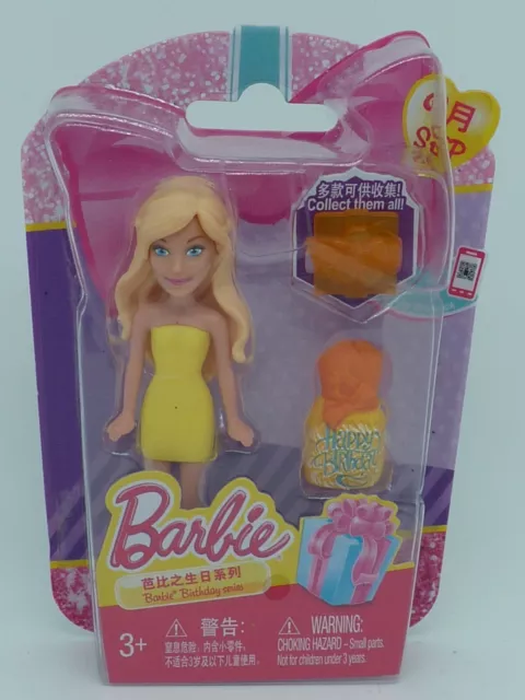 Mattel - Mini Poupée Barbie blister 10 cm JAUNE
