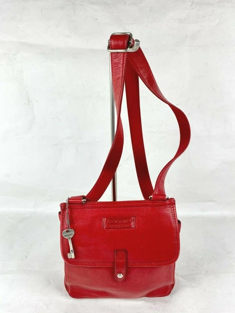 Sac Bandoulière Fossil Authentique - Cuir Noir, Vintage, Occasion En Bon état