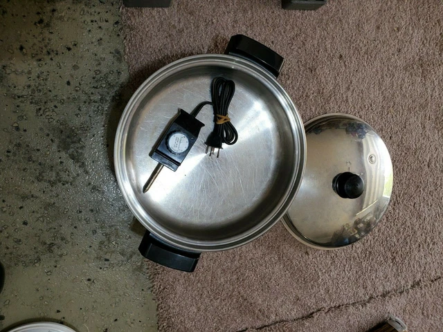 SALADMASTER NO.7256 OIL CORE STAINLESS STEEL ELECTRIC SKILLET w/ lid and control SALADMASTER NO.7256 OIL CORE STAINLESS STEEL ELECTRIC SKILLET w/ lid and control