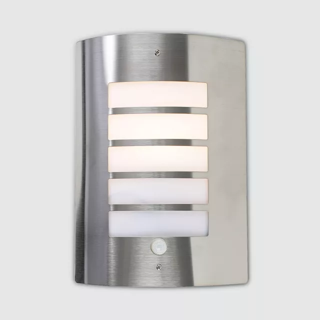 Stainless Steel Outdoor Bulkhead Wall Light PIR Motion Sensor Security Lighting 3