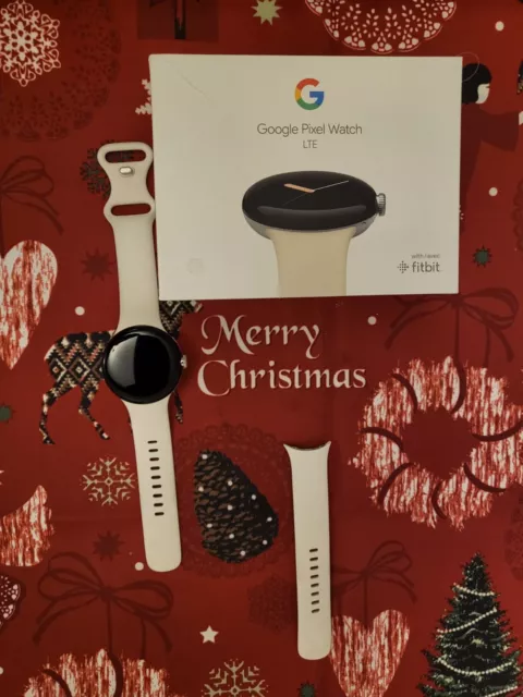 Google Pixel Watch 41mm Polished Silver Stainless Steel with Chalk Active Band
