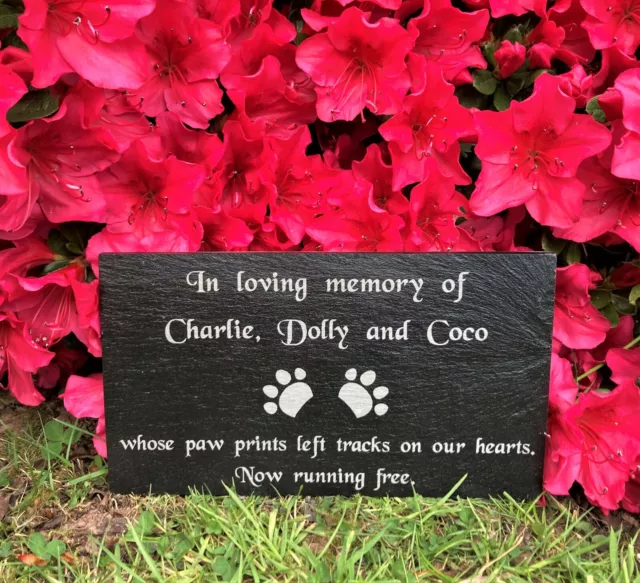 Personalised Engraved Slate Stone Pet Memorial Headstone Grave Marker Plaque Dog