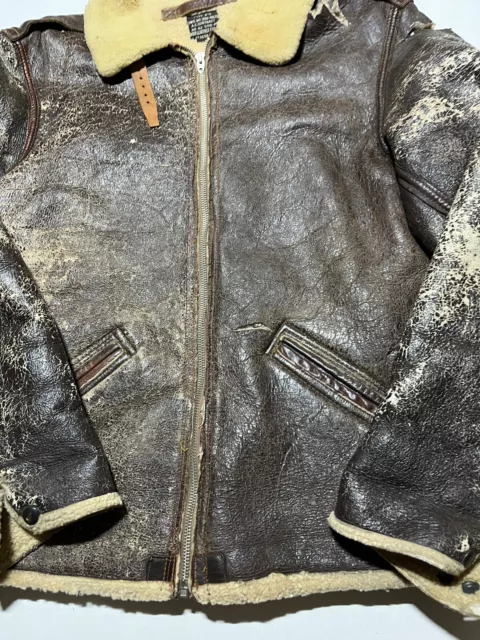 WW2 B-6 AVIATOR Jacket Sheepskin Leather Vintage Size 42 AL2 $650.00 ...