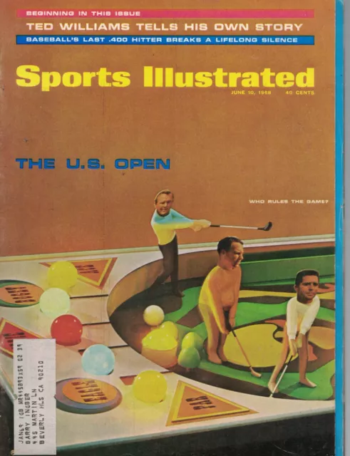 1968 Sports Illustrated June 10 - U.S. Open Golf; Ted Williams; Jack Nicklaus
