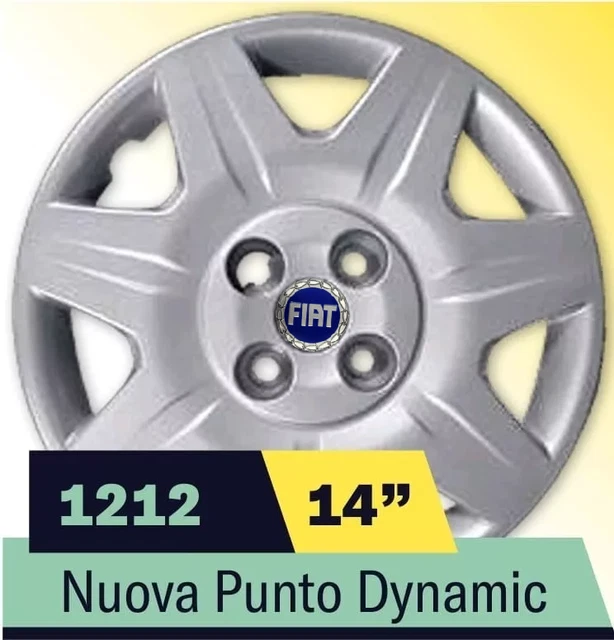 Kit 4 Enjoliveurs Adaptables Fiat Punto Restyling 2007 - 14 Pouces - Look Origine Sans être D'Origine