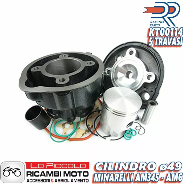 Gruppo termico DR EVOLUTION 70cc x Minarelli Am6 D.49 IN GHISA NERO