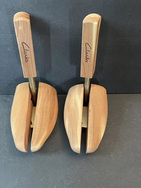 Clarks Wooden Shoe Stretch Shapers Self Adjusting Shoe Form Sz Large