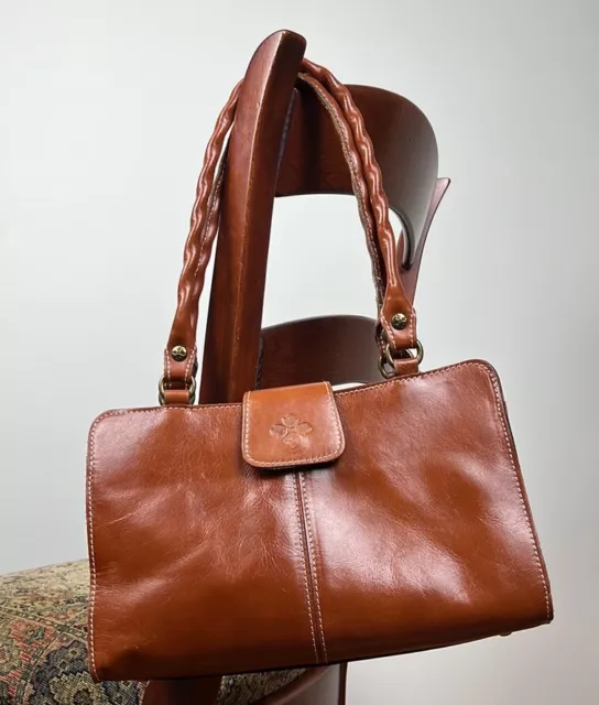 Patricia Nash Rienzo Satchel Heritage Bag. Brown Leather.