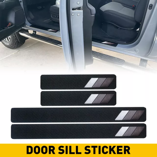TriColor Carbon Fiber Sticker For Toyota Door Sill Protector Door Step Plate EXC