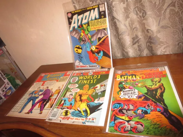 lot of 4 DC COMICS(ATOM/ SUPERMAN&BATMAN/GREEN LANTERN/SUPERMAN) 12cent,old wear