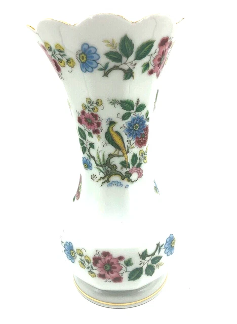 Bareuther Waldsassen Vase Peacock Bavaria Germany Porcelain  Floral Bird  #273