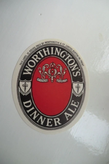 Mint Worthington Burton Dinner Ale Brewery Beer Bottle Label