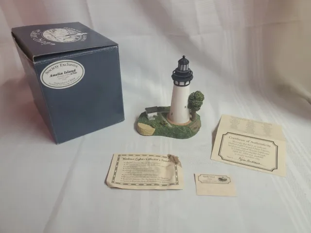 HARBOUR LIGHTS AMELIA ISLAND FL LIGHTHOUSE 505 1997 Society Exclusive COA SIGNED