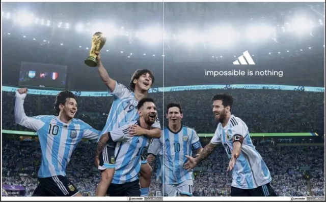 Messi Special Football Argentina World Champions  Adidas Advert Metro Newspaper