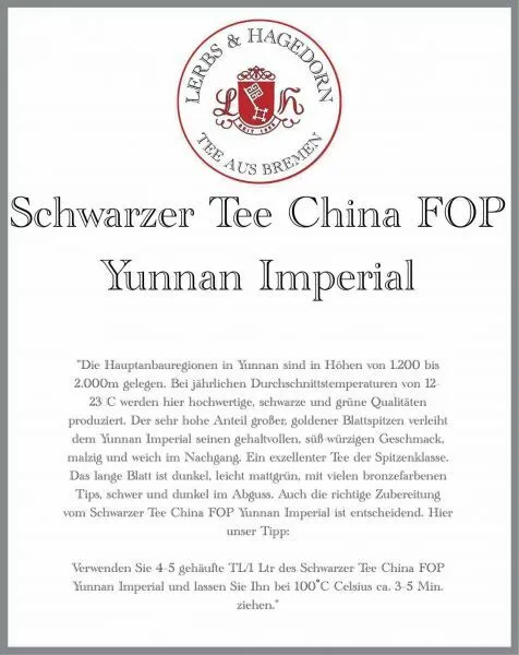 Noir Thé Chine Fop Yunnan Impérial 1 KG 2