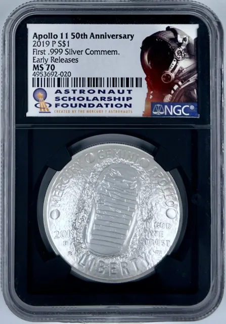 2019 P $1 Apollo 11 50th Anniversary Silver Dollar NGC MS 70 Early Releases 999