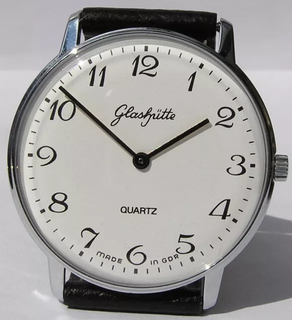 Top große runde original GLASHÜTTE Armbanduhr GUB Kal. 38 aus der DDR