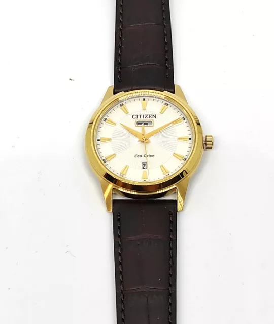 Orologio Citizen Uomo AW0102-13A Cinturino Pelle Marrone Quadrante Argentato