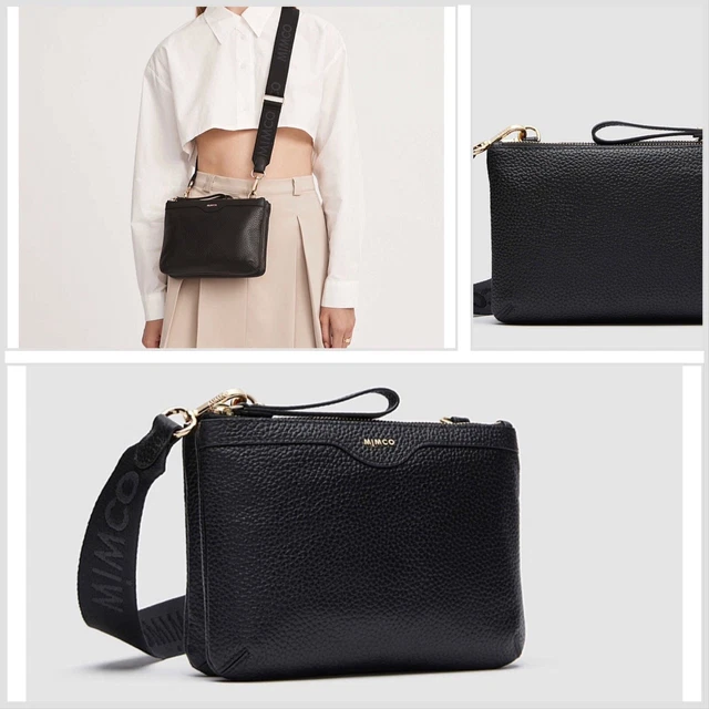 MIMCO JETT DUO Crossbody Hand Bag Black BNWT Full leather