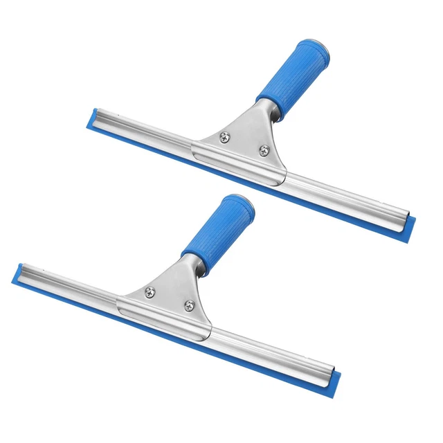 Herramienta de limpieza de acero inoxidable con escobilla para ventana de ducha 2 piezas azul 11,81 pulgadas