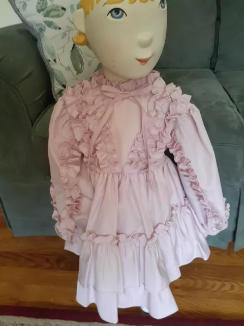 Martha’s Miniatures We're Fussy Pink Ruffle Lace Pageant Dress Size 4T