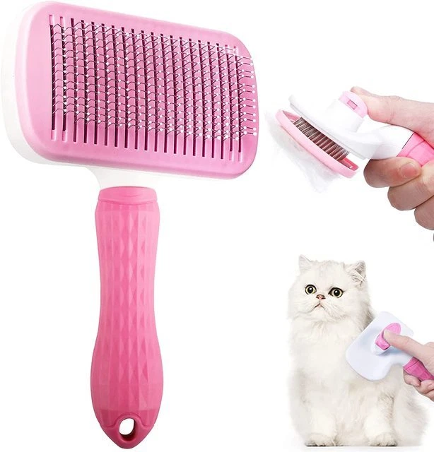 Self Cleaning Dog Cat Slicker Brush Grooming Undercoat Comb Shedding Tool Hair