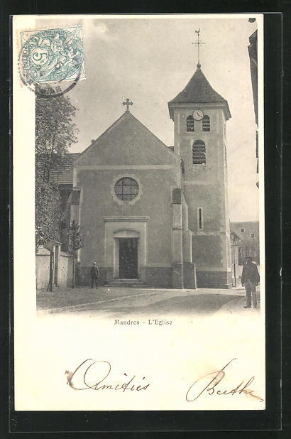 CPA Mandres, L´Eglise, vue de l'Église